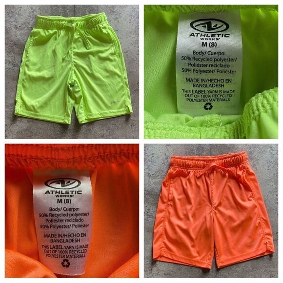 Athletic Works Shorts Set 2 Pair Neon Bright Athleisure Medium - Picture 1 of 11